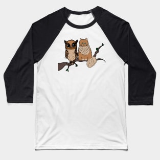 Owl and cat Baseball T-Shirt